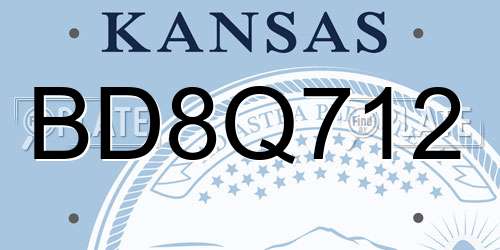 BD8Q712 Kansas License Plate