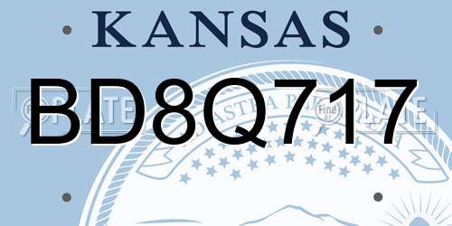 BD8Q717 Kansas License Plate