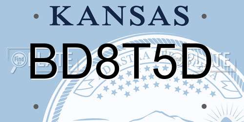BD8T5D Kansas License Plate