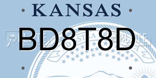 BD8T8D Kansas License Plate