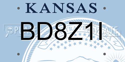 BD8Z1I Kansas License Plate