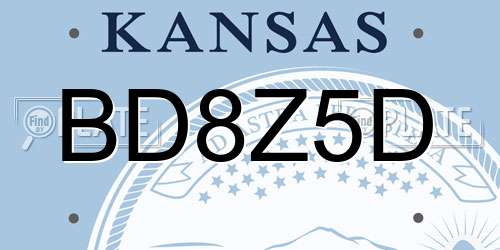 BD8Z5D Kansas License Plate