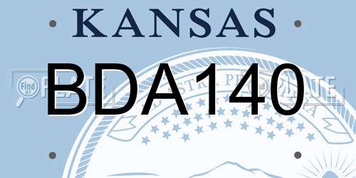 BDA140 Kansas License Plate