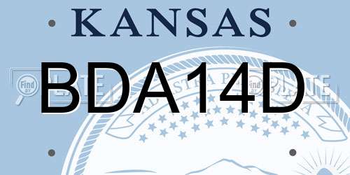 BDA14D Kansas License Plate