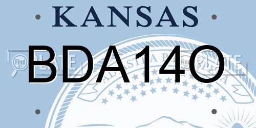 BDA14O Kansas License Plate
