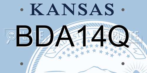 BDA14Q Kansas License Plate