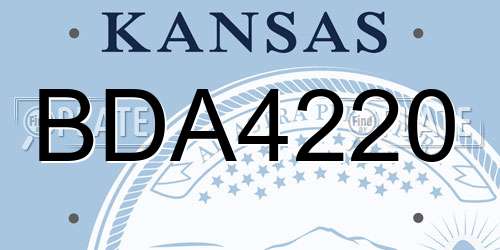 BDA4220 Kansas License Plate
