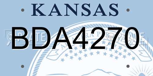 BDA4270 Kansas License Plate