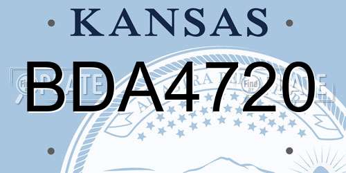 BDA4720 Kansas License Plate