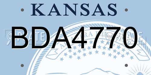 BDA4770 Kansas License Plate