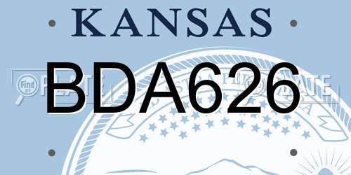 BDA626 Kansas License Plate