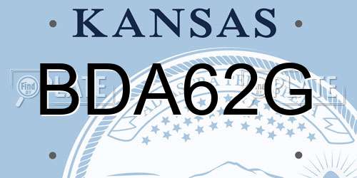 BDA62G Kansas License Plate