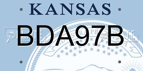 BDA97B Kansas License Plate