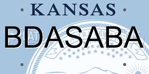 BDASABA Kansas License Plate