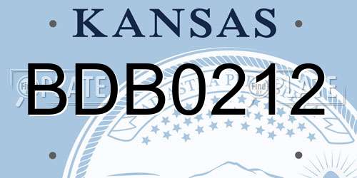 BDB0212 Kansas License Plate