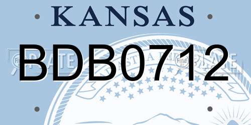 BDB0712 Kansas License Plate