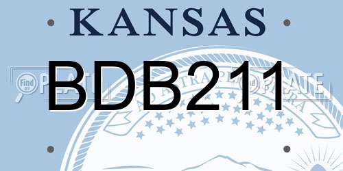 BDB211 Kansas License Plate