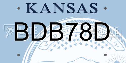 BDB78D Kansas License Plate