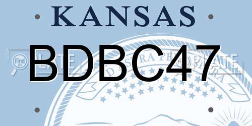 BDBC47 Kansas License Plate