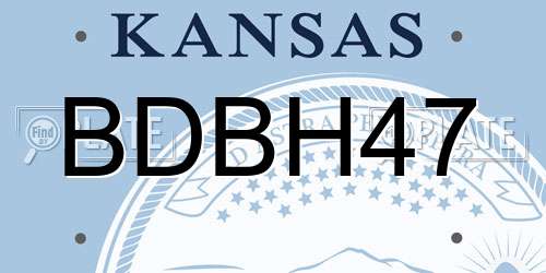 BDBH47 Kansas License Plate