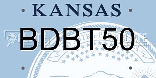 BDBT50 Kansas License Plate