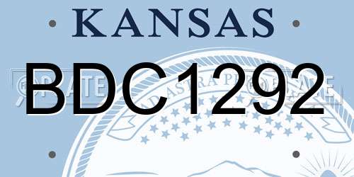 BDC1292 Kansas License Plate