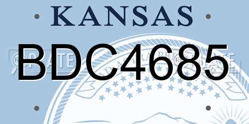 BDC4685 Kansas License Plate
