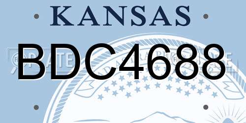 BDC4688 Kansas License Plate