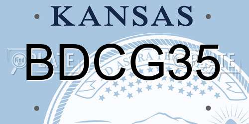BDCG35 Kansas License Plate