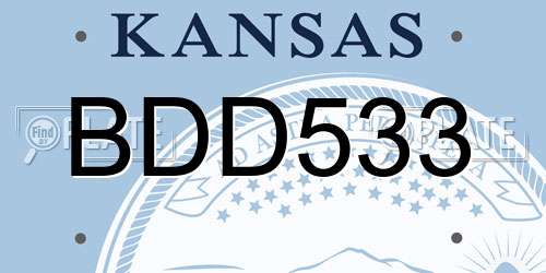 BDD533 Kansas License Plate