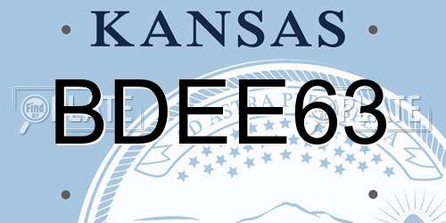 BDEE63 Kansas License Plate