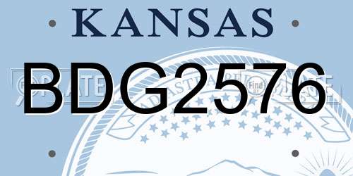 BDG2576 Kansas License Plate