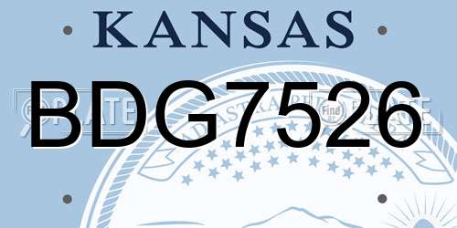 BDG7526 Kansas License Plate