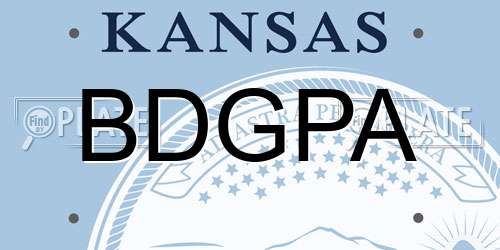 BDGPA Kansas License Plate