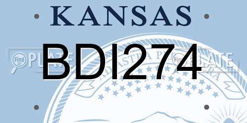 BDI274 Kansas License Plate