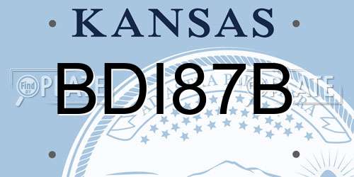 BDI87B Kansas License Plate