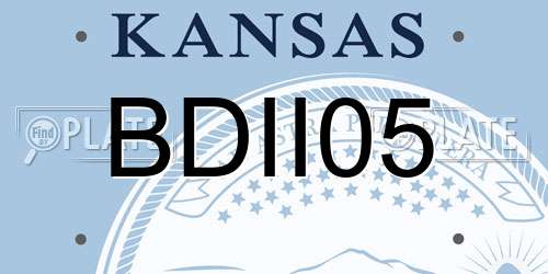BDII05 Kansas License Plate