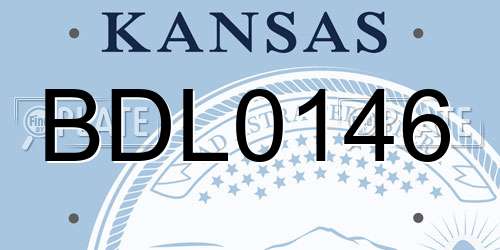 BDL0146 Kansas License Plate