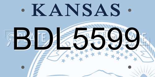 BDL5599 Kansas License Plate