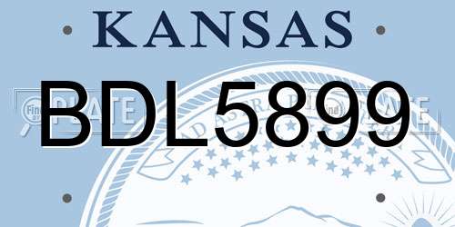 BDL5899 Kansas License Plate