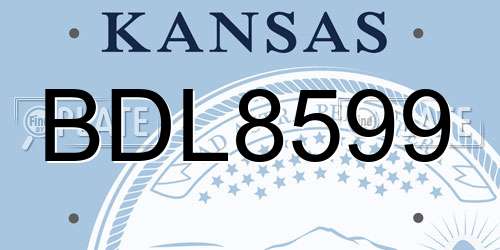 BDL8599 Kansas License Plate