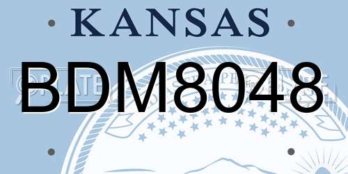 BDM8048 Kansas License Plate