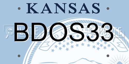 BDOS33 Kansas License Plate