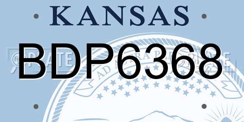 BDP6368 Kansas License Plate