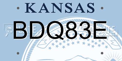 BDQ83E Kansas License Plate