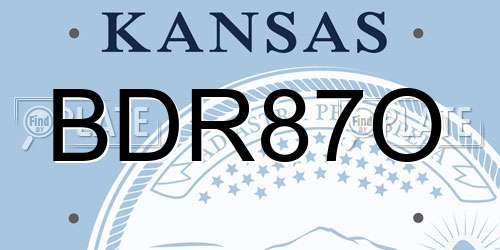 BDR87O Kansas License Plate