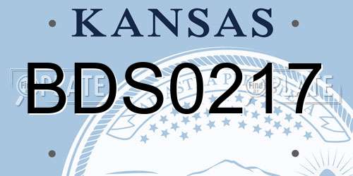 BDS0217 Kansas License Plate