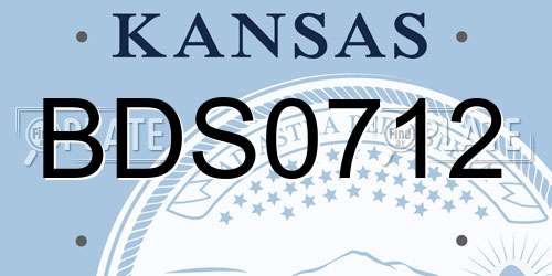 BDS0712 Kansas License Plate