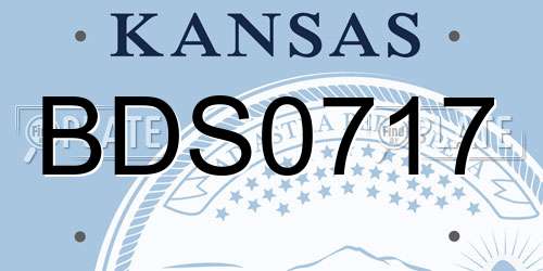 BDS0717 Kansas License Plate