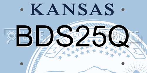 BDS25Q Kansas License Plate